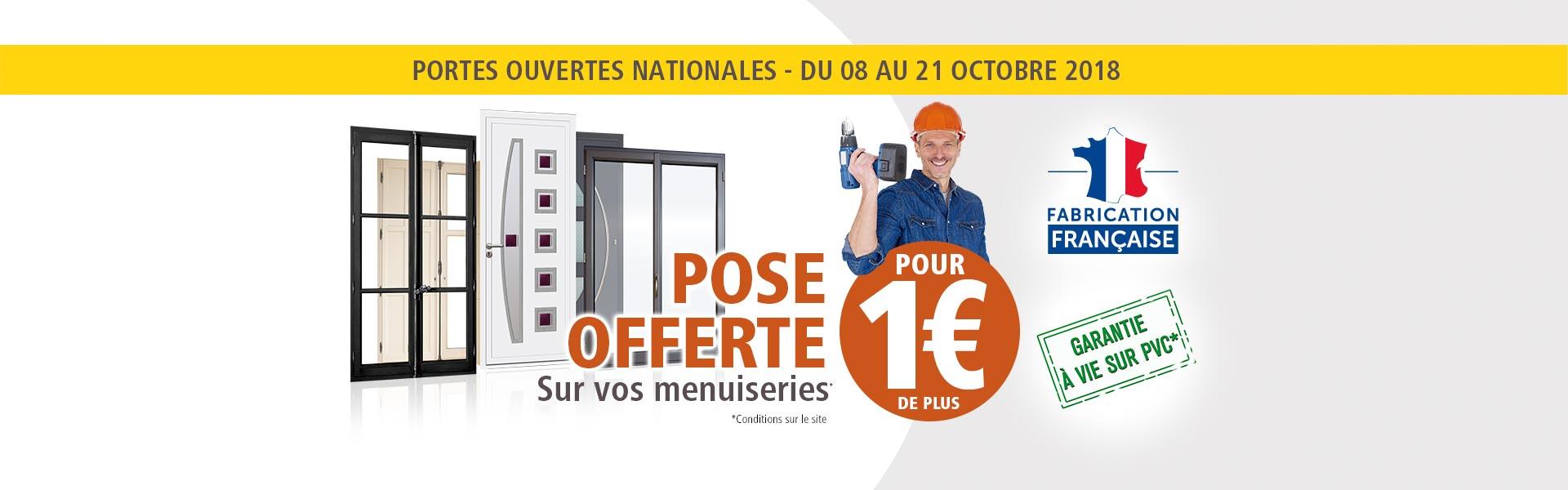 Pose à 1 € sur vos menuiseries du 8 au 21 octobre